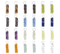 SUPERFINDINGS 24 pz 12 Colori Pietre Preziose Naturali Ciondoli Filo di Ottone Avvolto Colorato Colonna Gioielli Pietre Cristalli Trasparenti Fascino Bulk per Creazione di Gioielli Fai-da-Te