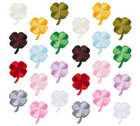 SUPERFINDINGS 24pz 12 colori Toppe Piccole A Forma di Trifoglio Termoadesive Toppe Colorate Quadrifoglio Fortunato Toppe Da Cucire Toppe Ricamate per Costumi 4.3x3.5cm/1.69x1.38inch
