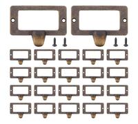 SUPERFINDINGS 25 cornici porta etichette in lega per ufficio biblioteca file cassetto tag bronzo antico porta catalogo maniglie 4,3 x 5,8 cm maniglie per armadietti con viti per cassetto armadio