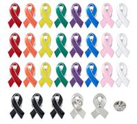 SUPERFINDINGS 27PCS 9 Colors Cancro Al Seno Coscienza Levigatura Spille Colorate Coscienza Spille Spille In Lega Smaltate Spille Di Speranza Confezione Grande Per La Carità Evento Pubblico