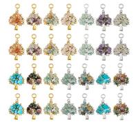 SUPERFINDINGS 28 pezzi 14 stili Alberi Della Vita Ciondoli Chakra Pietre Preziose Europei