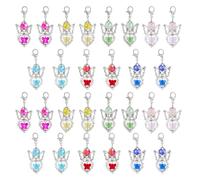 SUPERFINDINGS 28 pezzi 7 colori angelo perlina charms angelo fata charms ciondoli cristallo ciondola ciondoli cuore vetro perlina angelo pendenti lega aragosta artiglio fermagli per la creazione
