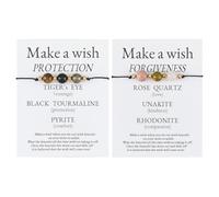 SUPERFINDINGS 2Pz Bracciali In Pietre Naturali Cristalli Braccialetti con Chip di Pietre Bracciali In Perline di Pietra Yoga Braccialetti Regolabili Unisex con Corda per Donne Uomini,Diametro:0.75-9cm