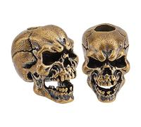 SUPERFINDINGS 2Pz Spada Teschio Cordino EDC Charm Bead Ottone Perline Europee Bronzo Antico Foro Grande Cordini Sizza Strumento 19x13x17mm Bracciale Portachiavi Foro:5.5mm