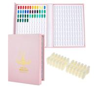SUPERFINDINGS 2Sets Rosa Nail Color Presentation Book Gel Smalto per unghie Display Board Nail Polish Sample Book Punte di ricambio Salon Tools