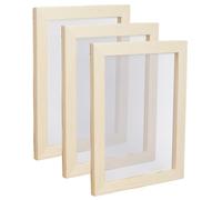 SUPERFINDINGS 3 PZ Cornice per Creazione di Carta In Legno Strumenti per Schermo 18.1X15.1cm mandorle Sbollentate Creazione di Carta In Legno Rettangolo Antico Cornice per Stampi per Carta