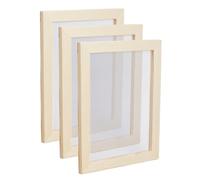 SUPERFINDINGS 3 PZ Cornice per Creazione di Carta In Legno Strumenti per Schermo 24.9X19cm mandorle Sbollentate Creazione di Carta In Legno Rettangolo Antico Cornice per Stampi per Carta permestieri
