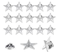 SUPERFINDINGS 30 pezzi 20 millimetri stella distintivo spilla da bavero perni di ricompensa militare perno pentagramma in lega di platino da uomo zaino per il giorno della memoria spilla
