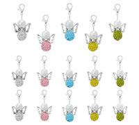 SUPERFINDINGS 30 pezzi 5 colori Ali di Angelo Ciondoli Pendenti Fatina Ciondoli Guardian Angel Ornamento Decorazione Ala con Ganci A Scatto di Aragosta Ciondoli di Chiusura con Perla di Strass
