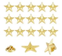 SUPERFINDINGS 30 Pz 20mm Stella Distintivo Spilla da bavero Spilla di ricompensa militare Spilla Pentagramma in lega d'oro Memorial Day Zaino Spilla da bavero per gli uomini Costume