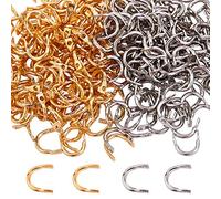 SUPERFINDINGS 300Pz Spinner Da Pesca Cerniera A Forma di U Spinnerbait Cerniera Ottone Dorato Collegamenti Facile Spinner Spinner Cerniera Spinner Lama Cerniera per La Fabbricazione di Esche