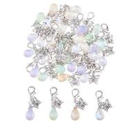 SUPERFINDINGS 32 charm Farfalla da Clip in Vetro 4 colori a Forma di Lacrima con Chiusura a Moschettone e Cerniera per Portachiavi Decorativo 3.8 cm / 1.5 pollici
