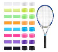 SUPERFINDINGS 32pezzi 7 Colori Anello per Racchetta da Tennis in Silicone 2 Stili Fasce per Impugnatura per Racchetta Fasce per Impugnatura per Pickleball Manici per Paddle Anelli Accessori