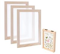 SUPERFINDINGS 3Pz 30x20cm Cornice per Fabbricazione della Carta Cornice per Fare la Carta in Legno Stampi per Serigrafia Cornice per Fai da Te con La Carta e Artigianato con Fiori Secchi