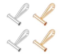 SUPERFINDINGS 4 pezzi 2 colori Lega Pin A Convertitore Pendente Spilla Convertitori Converti Spilla In Collana Convertitori Spilla con Silicone Integrato per Cambiare Spille In Pendente