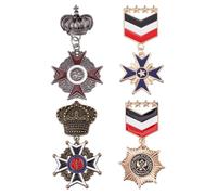 SUPERFINDINGS 4 pezzi 4 stili Medaglie di Eroi Militari Spille Spille Distintivi Militari Medaglie in Lega Esercito Spille per Onore Smalto Badge Marina Soldato Patriota Ufficiale