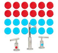 SUPERFINDINGS 4 pezzo 2 colori Autocollanti D'Etichetta di Pointe De Robinet D'Acqua Marrone e Froide Autocollanti D'Etichetta di Acqua Marrone Froide In Plastica Impermeabile per La Maison Cuisine