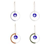 SUPERFINDINGS 4 pz Blu Malocchio Decorazione Da Parete per Auto Ornamento Da Appendere In Vetro Occhio Turco Portafortuna Malocchio In Rilievo Decorazione Da Appendere per La Casa, Finestra, Balcone