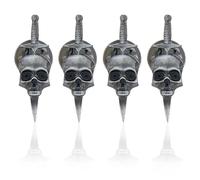 SUPERFINDINGS 4 pz Spilla Teschio Gotico Vintage Pugnali Teschio Gotico Spilla Distintivo Stile Punk Spilla Teschio Spilla Teschio in Lega Spille Scheletro Spilla per Il Seno Costume di Halloween