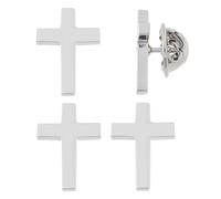 SUPERFINDINGS 4 pz Spille A Croce In Platin In Lega In Metallo per Funerale Chiesa Prega Evento Pubblico Spilla Da Revers per Zaino Abbigliamento, 20x10mm