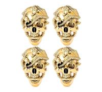 SUPERFINDINGS 4 spille punk a forma di teschio, stile gotico, con testa di teschio, in lega, per Halloween, decorazione per costumi, zaini, cappelli, borse, giacche, cappotti
