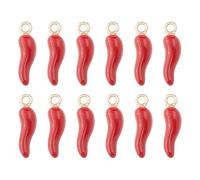SUPERFINDINGS 40 Pz Pepe Charm Mini Peperoncino Charms Cibo Vegetale Ciondolo Rosso Charm Caldo Smaltato Lega Gioielli Pendenti per Gioielleria