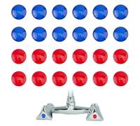 SUPERFINDINGS 40Pezzi di Adesivi Acqua Calda e Fredda Autoadesivi Etichette Acqua Calda Fredda Impermeabili Etichette per Rubinetto In PVC Suggerimenti per La Temperatura Acqua per Bagno Cucina 35mm
