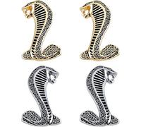 SUPERFINDINGS 4pz 3D Cobra Snake Emblem Stickers Decal Badge Kit Auto Car Moto Logo Sticker Badge Emblem per Finestrini di Auto Portatili Bagagli