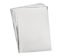 SUPERFINDINGS 50 Fogli A4 Toner reattivo Foglio di Carta stagnola 29x18.5cm Metallic rettangolo d'Argento Fogli di trasferimento Carta per Stampante Laser + laminatore Craft Card DIY Decorazione