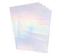 SUPERFINDINGS 50 Fogli di carta stagnola reattiva 11.4x7.3in Rettangolo metallico carta stagnola di trasferimento Toner foglio di carta stagnola reattiva per stampante laser + laminatore fai da te