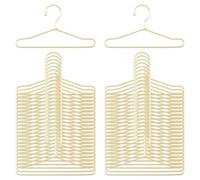 SUPERFINDINGS 50 pz 6.5cm Mini Grucce per Vestiti 2.6 pollici Ferro Bambola Vestito Porta Abiti Piccoli Vestiti per Bambole Deposito Filo Dorato Cremagliera Armadio per Bambole