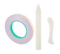 SUPERFINDINGS 50m Nastro In Lamina di Rame per Vetro Colorato Doppio Adesivo Conduttivo per Chitarra e Schermatura EMI con Supporto In Lamina di Rame Riparazioni Artigianali Messa A Terra 12x0.2mm