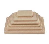 SUPERFINDINGS 6 Pezzi 6 Misure Stampi per Ceramica in Legno MDF A Forma di Rettangolo Profondo per La Formatura di Piatti di Argilla di Diverse Dimensioni, 125~325x78~203x15mm, Burlywood