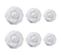 SUPERFINDINGS 6 pz 3 Dimensioni Spille Camelia Bianca Eleganti Spille Decorative Rigide in Velluto Spille A Fiori Classiche per Donne Ragazze Decorazioni in Stoffa