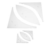 SUPERFINDINGS 6 Pz Modelli Trapuntati in Acrilico Trasparente Set di Righelli Patchwork Quilting da 4/8 Pollici Modello di Taglio Trapuntato Ovale e Ad Angolo Chiaro per Tappetini da Taglio