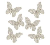 SUPERFINDINGS 6 pz Spilla A Farfalla In Oro Spilla A Farfalla con Strass In Lega Spilla A Forma di Animale In Metallo Spilla A Farfalla In Cristallo Spilla con Pietra Portafortuna di San Valentino