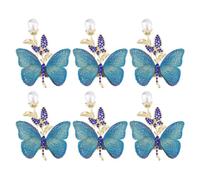SUPERFINDINGS 6 spille a farfalla in lega e resina, spilla a farfalla incantata in metallo, spilla a forma di animale, spilla di lusso per donna, giacca, blazer, sciarpa, cappello, gioiello regalo