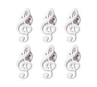 SUPERFINDINGS 6 spille per note musicali, argento/oro, eleganti spille in acciaio inox 304, spille per amanti della musica, per feste di musica, cappello, cravatta, sciarpe, decorazioni, 27x13mm
