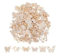 SUPERFINDINGS 60 pz 6 stili Misti Forme Farfalle Ciondoli Sfusi Farfalla Oro Strass Connettori Pendenti In Lega Ciondoli A Forma di Insetti per Creazione di Gioielli Fai Da Te Artigianato