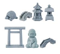 SUPERFINDINGS 7 Pezzi 7 Stili Accessori Mini Zen Garden Meditazione Buddha Zen Garden Accessori Mini Paesaggio Ornamento Pietra Miniatura Acquario Terrario Decorazioni Bonsai