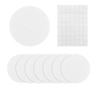 SUPERFINDINGS 8 Piastra Piatta In Plastica Cieca 18cm Cerchio Copri Foro A Parete con 60 Pezzi Nastro Adesivo Biadesivo Piastra Vuota Rotonda Smerigliata Antipolvere