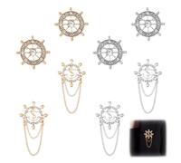 SUPERFINDINGS 8 pz 2 Stile 2 Colori Ancora Spilla Nautica Spilla da Balia in Strass di Cristallo Spilla da Balia in Stile Marinaio Spilla per Sterzo Distintivi Abito Vintage Decaration per Feste