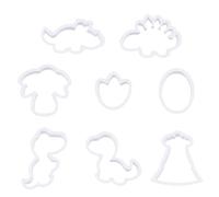 SUPERFINDINGS 8 Stile Formine per Biscotti In Plastica Formine per Argilla Polimerica Formine per Argilla Dinosauro Albero Bianco Ovale con Stampa Della Zampa per Biscotti Stampi per Fondente