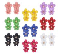 SUPERFINDINGS 9 orecchini A Forma di Fiore A Forma di Margherita con Bocciolo D'Oro, Orecchini Lunghi Doppi Floreali, Orecchini Pendenti A Strati A Forma di Petalo, Orecchini A Bottone