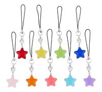 SUPERFINDINGS 9 pz Ciondolo per Cellulare con Stella in Acrilico 10.8cm Colorato e Carino Cinturino Decorativo per Cellulare per Smartphone Zaino Portafoglio