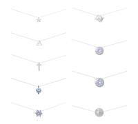 SUPERFINDINGS 9 stile Trasparente Lenza Da Pesca Collane collo Collana Pendente Invisibile di Moda Singola Croce Stella Zircone Cubico Pendente Collana collo Gioielli Carini per Pendolari
