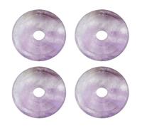 SUPERFINDINGS Ciondoli a forma di ciambella in naturale pietre preziose Feng Shui Cinese Portafortuna Disco Pi da 4 mm per collana e bracciale foro: 6,5 mm, 30x6mm, ametista