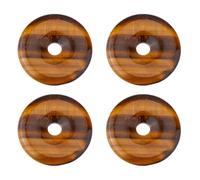 SUPERFINDINGS Ciondolo a forma di ciambella in occhio di tigre naturale pietra preziosa Feng Shui cinese portafortuna disco Pi da 4 mm per collana e bracciale foro: 6,5 mm