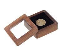 SUPERFINDINGS Scatola di Presentazione per Pezzi di Monnaie in Legno Presentazione per Pezzi di Monnaie Scatola di Presentazione per Pezzi di Monnaie con Chiusura in Velluto Nero da 40mm Porta Pezzi