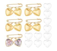 SUPERFINDINGS Set di 5 spille per bouquet da sposa, con ciondolo a forma di cuore, in lega, per ricordi di matrimonio, idea regalo